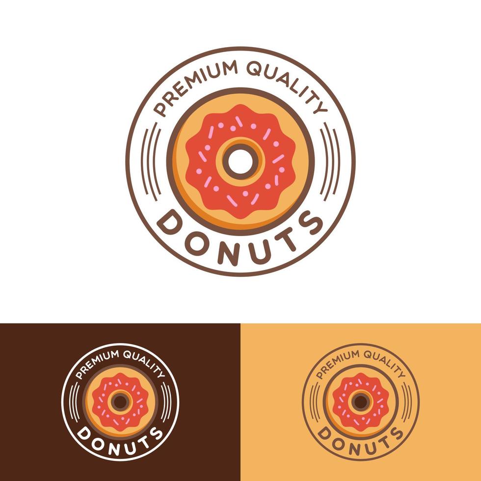 Donut-Donut mit König-Kronen-Symbol-Logo-Design in moderner, trendiger Cartoon-Linienstil-Clip-Art-Illustration vektor