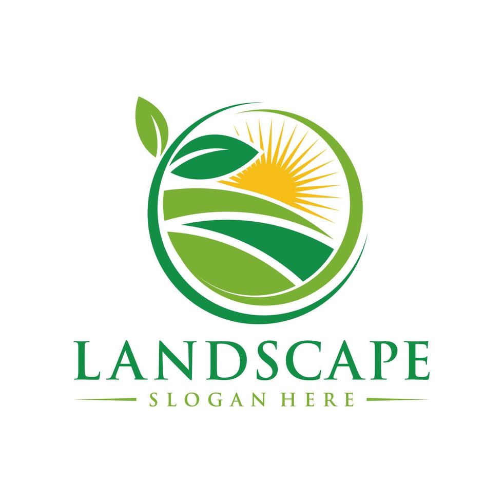 landskap logotyp design illustration vektor mall