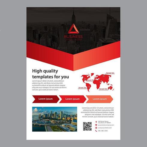 Schwarz-rote Geschäfts-Broschüren-Schablone mit Pfeil-Design vektor