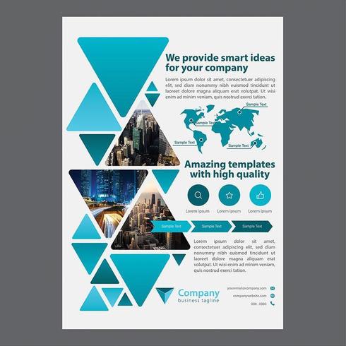 Modernes blaues Dreieck-Geschäfts-Broschüren-Design vektor