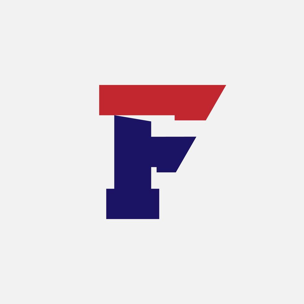 Buchstabe f starkes Vektor-Logo-Design in Großbuchstaben vektor