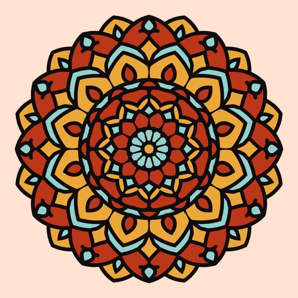 mandala konst boho stil abstrakt blomma vintage färg dekorativa vektor designelement