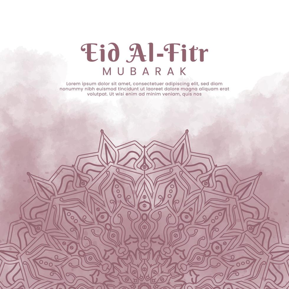 eid al-fitr mit mandala und aquarellhintergrund. abstrakte Darstellung vektor