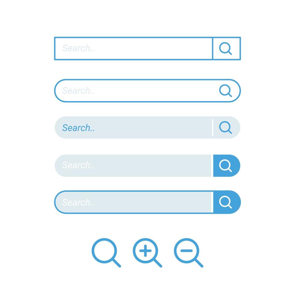 Suchleiste und Lupenvorlage vektor