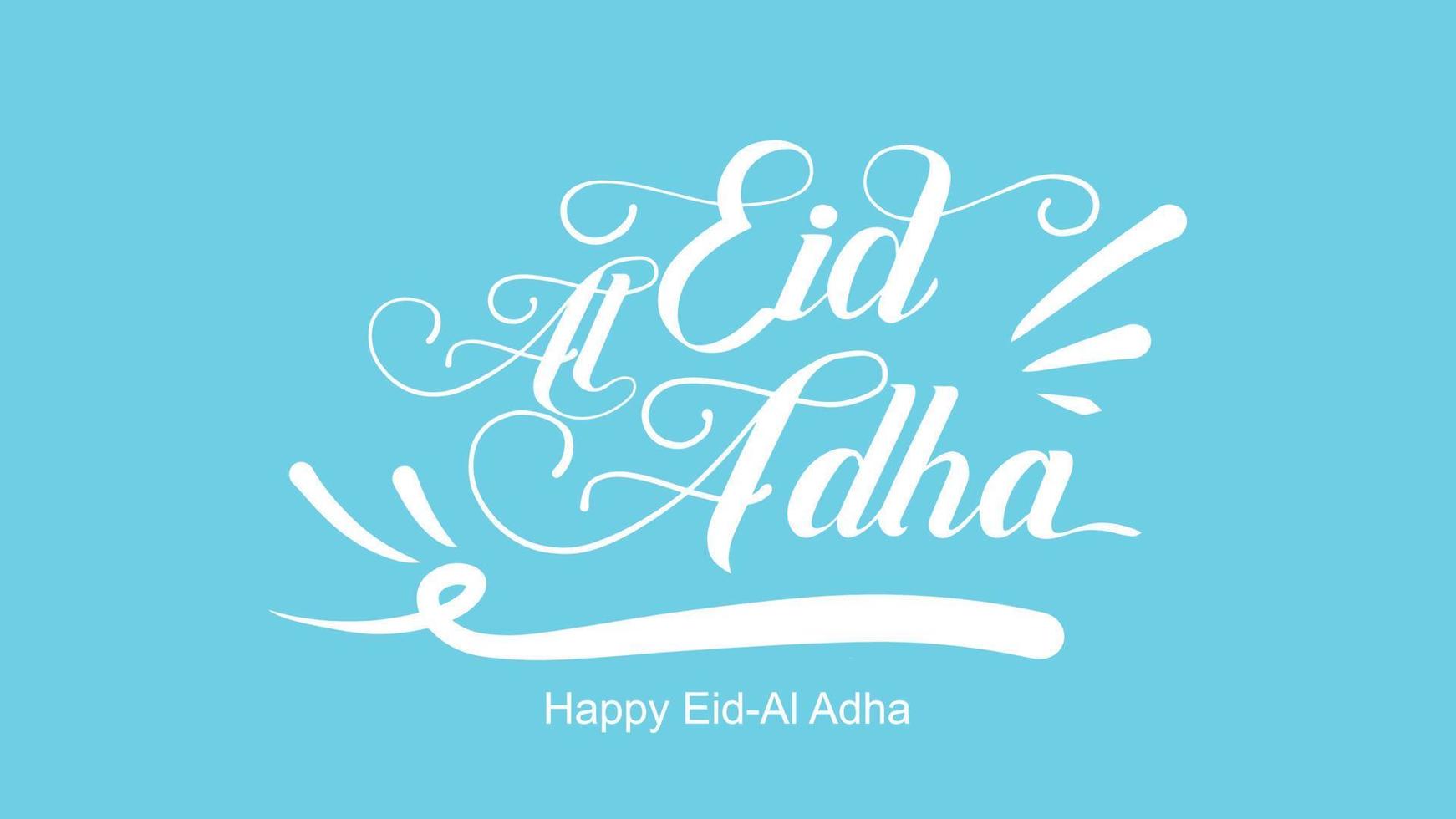 eid al-adha handskrivna bokstäver. vacker textdesign för grafisk affisch, gratulationskort etc. hälsningsvektorillustration vektor