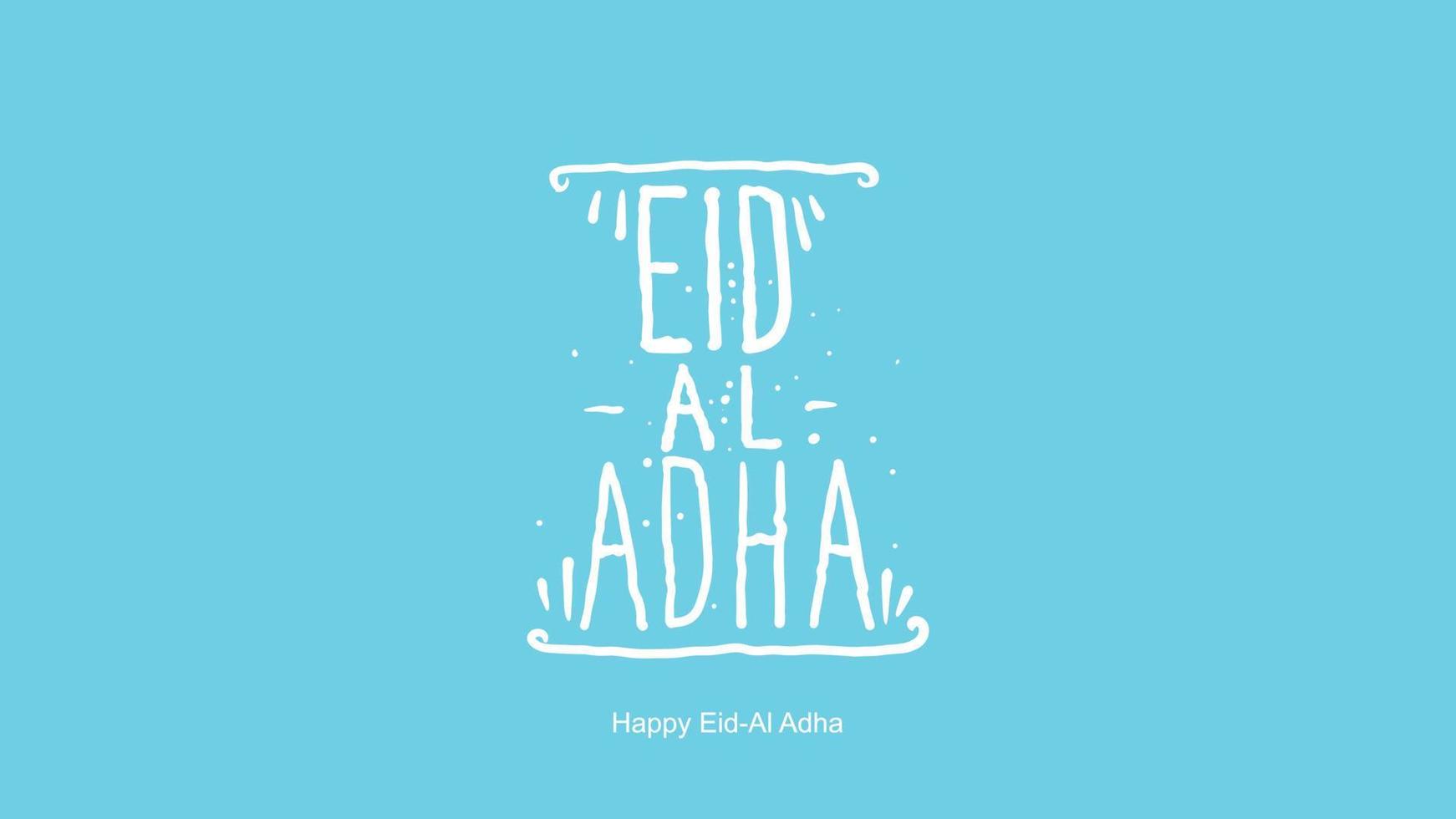 eid al-adha handskrivna bokstäver. vacker textdesign för grafisk affisch, gratulationskort etc. hälsningsvektorillustration vektor