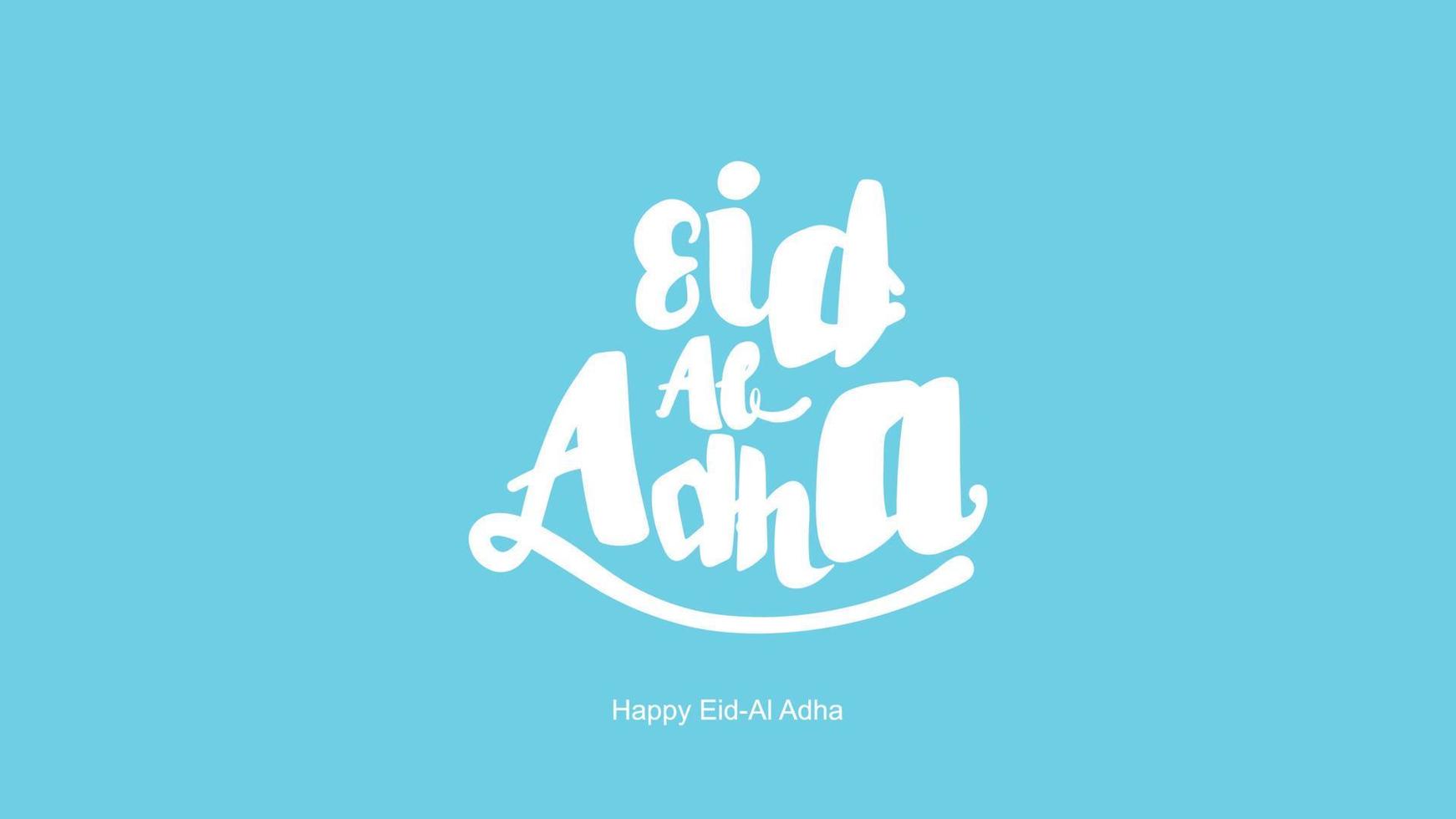 eid al-adha handskrivna bokstäver. vacker textdesign för grafisk affisch, gratulationskort etc. hälsningsvektorillustration vektor