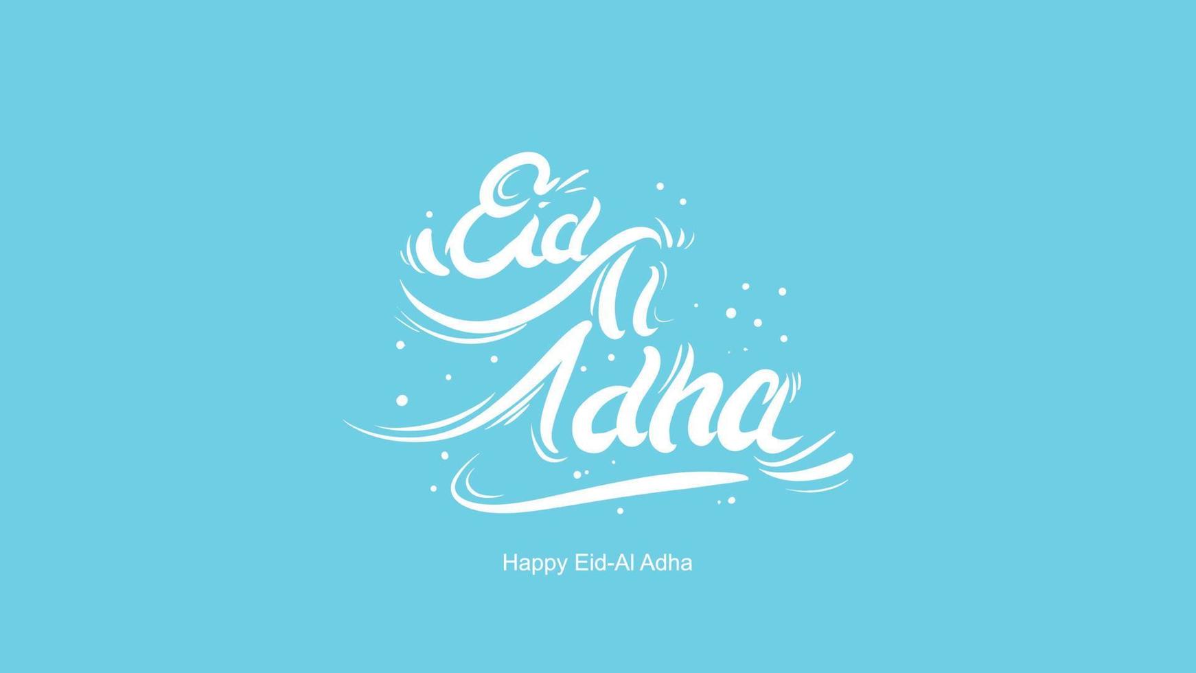 eid al-adha handskrivna bokstäver. vacker textdesign för grafisk affisch, gratulationskort etc. hälsningsvektorillustration vektor