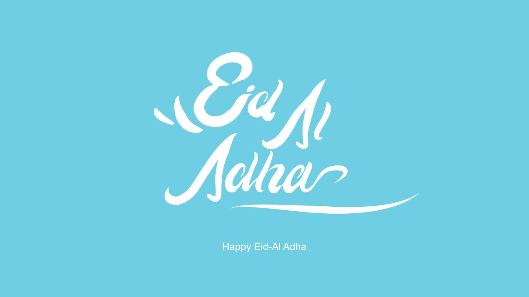 eid al-adha handgeschriebener schriftzug. schönes textdesign für grafische plakate, grußkarten etc. grußvektorillustration vektor