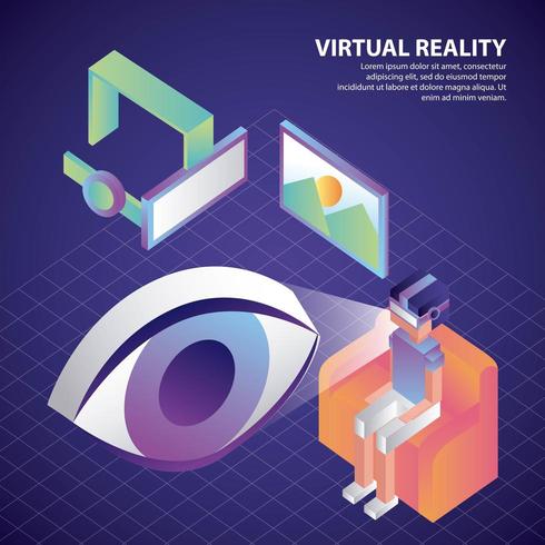 virtuelle Realität isometrisch vektor