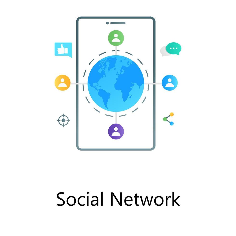 redigerbar vektor av sociala nätverk