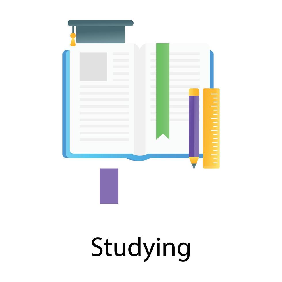 trendiga platt gradient vektor av studien, skolmaterial
