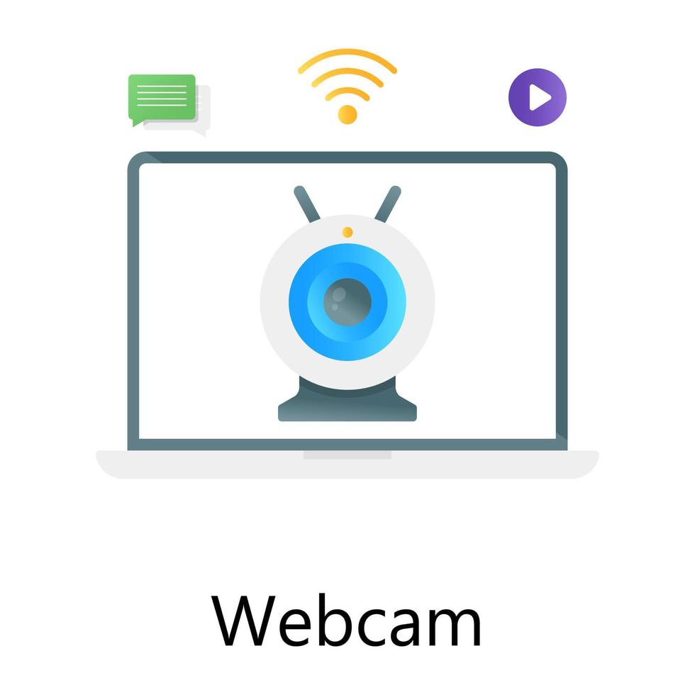 webbkamera vektor i platt gradient stil, videosamtal koncept