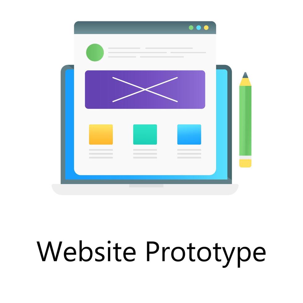 konzeptioneller Gradientenvektor des Website-Prototyps vektor