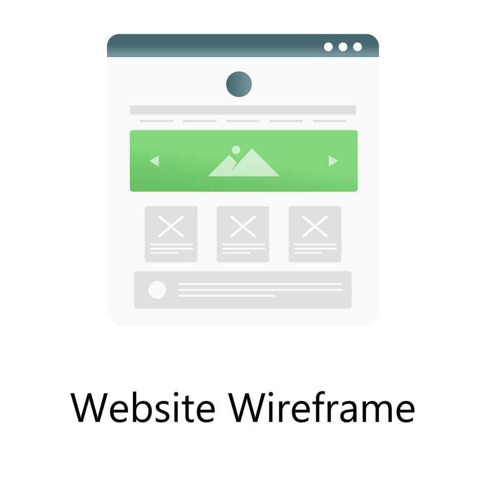 konceptuell gradient vektor av webbplats wireframe