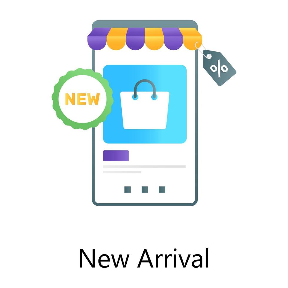 mobil shoppingapp, gradientvektor för design för ny ankomst vektor