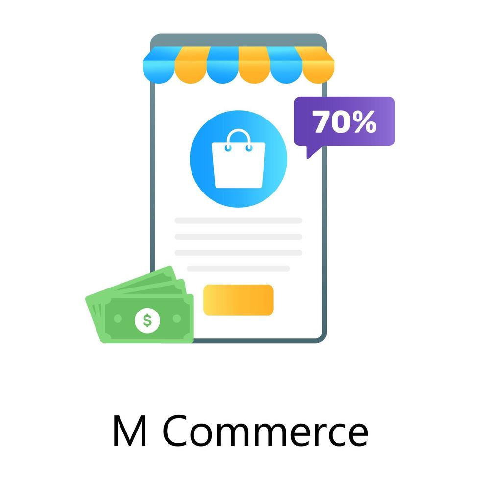 mobilapp, gradientvektor för shoppingappdesign vektor
