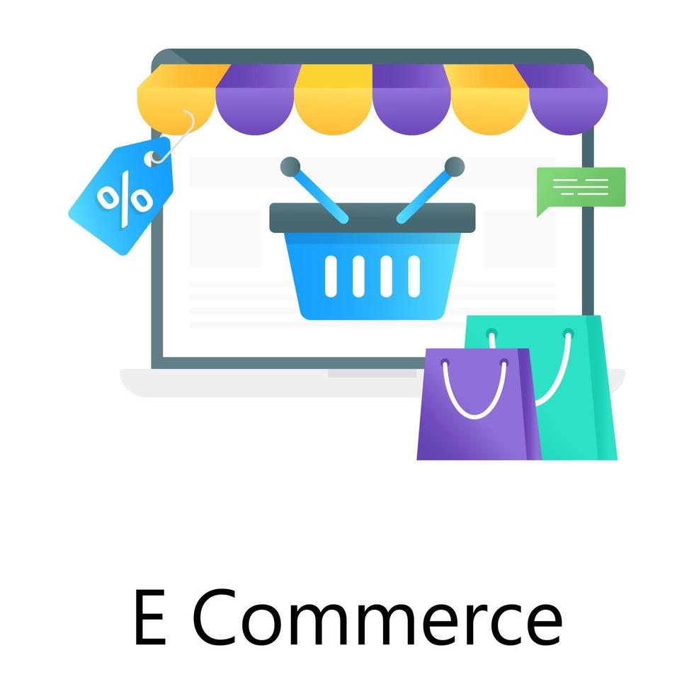 Online-Shopping-Website, Gradientenvektor des E-Commerce vektor