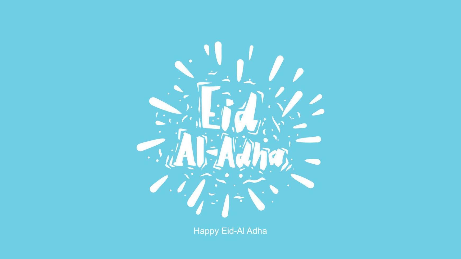 eid al-adha handskrivna bokstäver. vacker textdesign för grafisk affisch, gratulationskort etc. hälsningsvektorillustration vektor