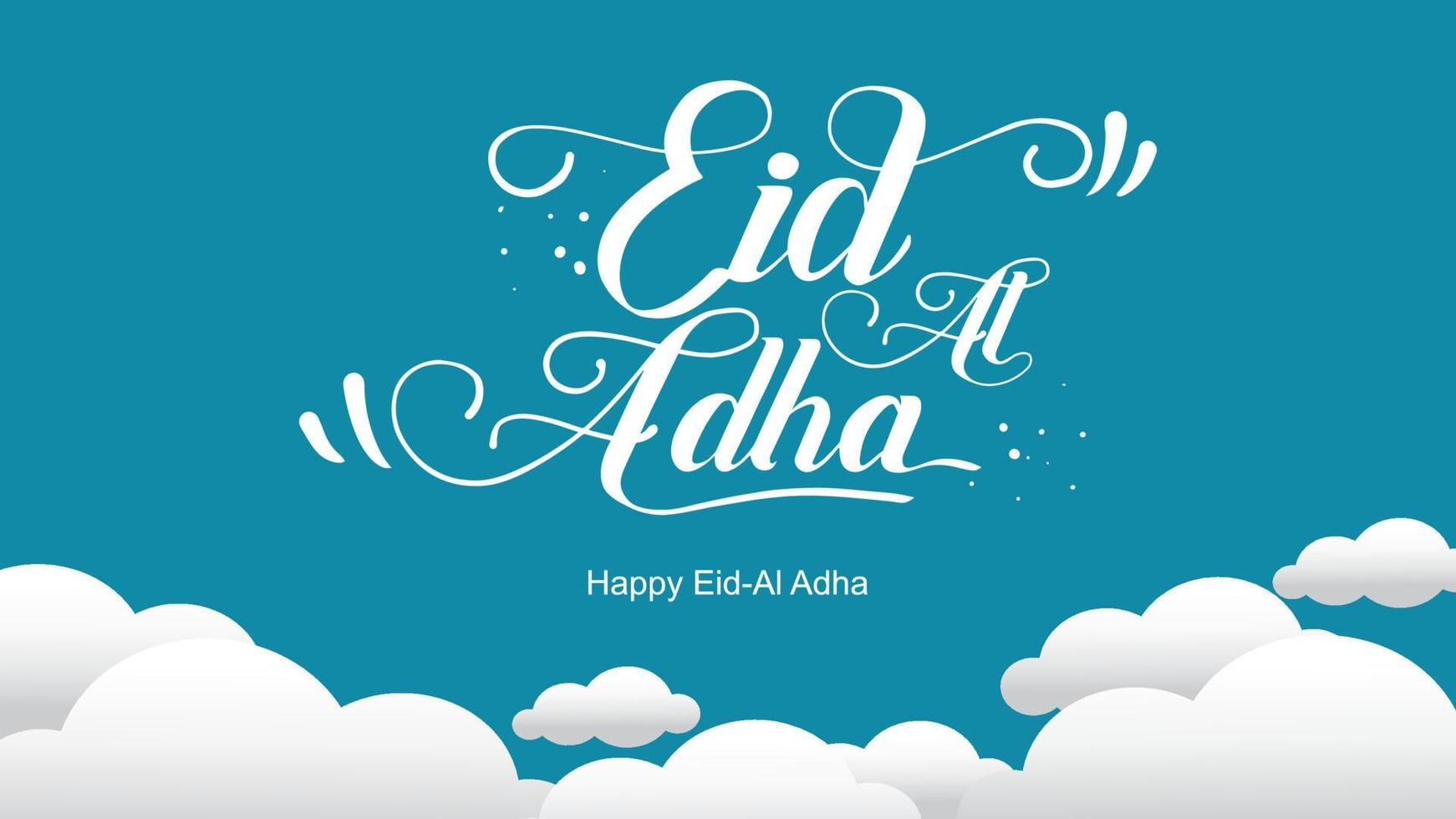 eid al-adha handgeschriebener schriftzug. schönes textdesign für grafische plakate, grußkarten etc. grußvektorillustration vektor