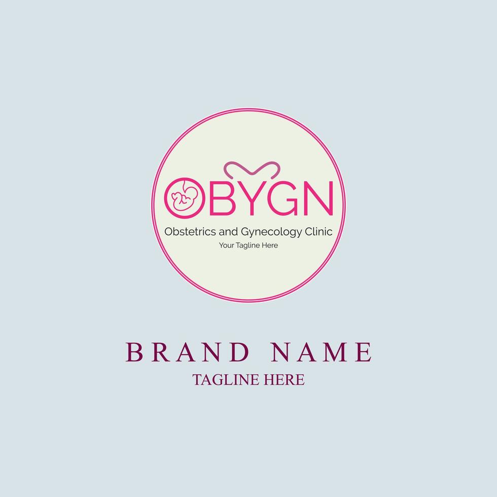 obgyn geburtshilfe und gynäkologie klinik logo template design für marke oder unternehmen und andere vektor