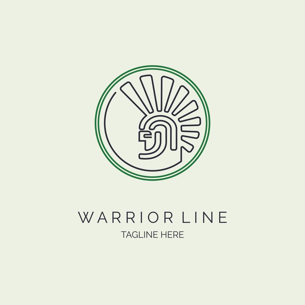 Logo-Designvorlage für spartanische Krieger, Gladiatoren, Linienstile für Marken oder Unternehmen vektor