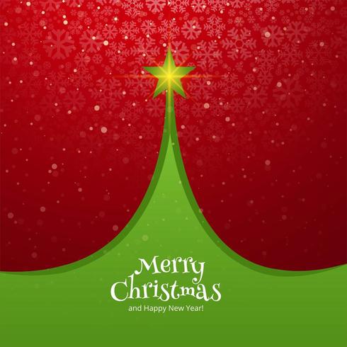 Schöner Weihnachtsbaumkartenfeier-Feiertagshintergrund vektor