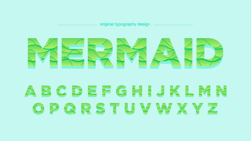 gröna vågor abstrakt typografidesign vektor