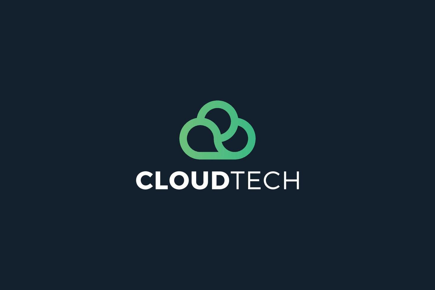 cloud tech abstrakt logotypdesign vektor