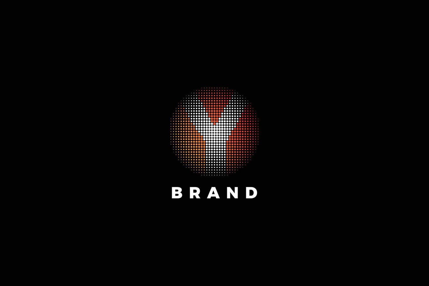 bokstaven y kreativ teknologisk prickad logotyp vektor
