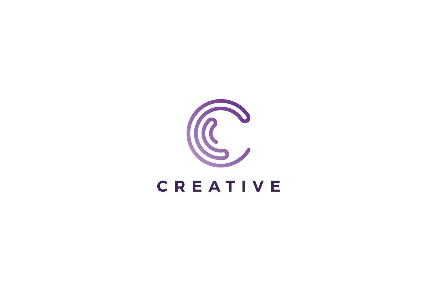 Buchstabe c Cyber Link abstraktes Logo-Design vektor