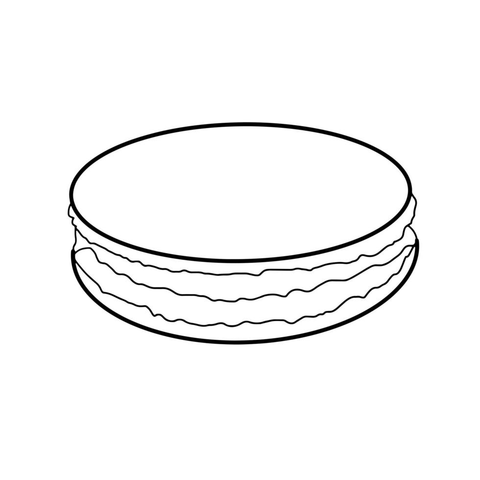 macaron söt bageri bröd mat café frukost handritad doodle vektor