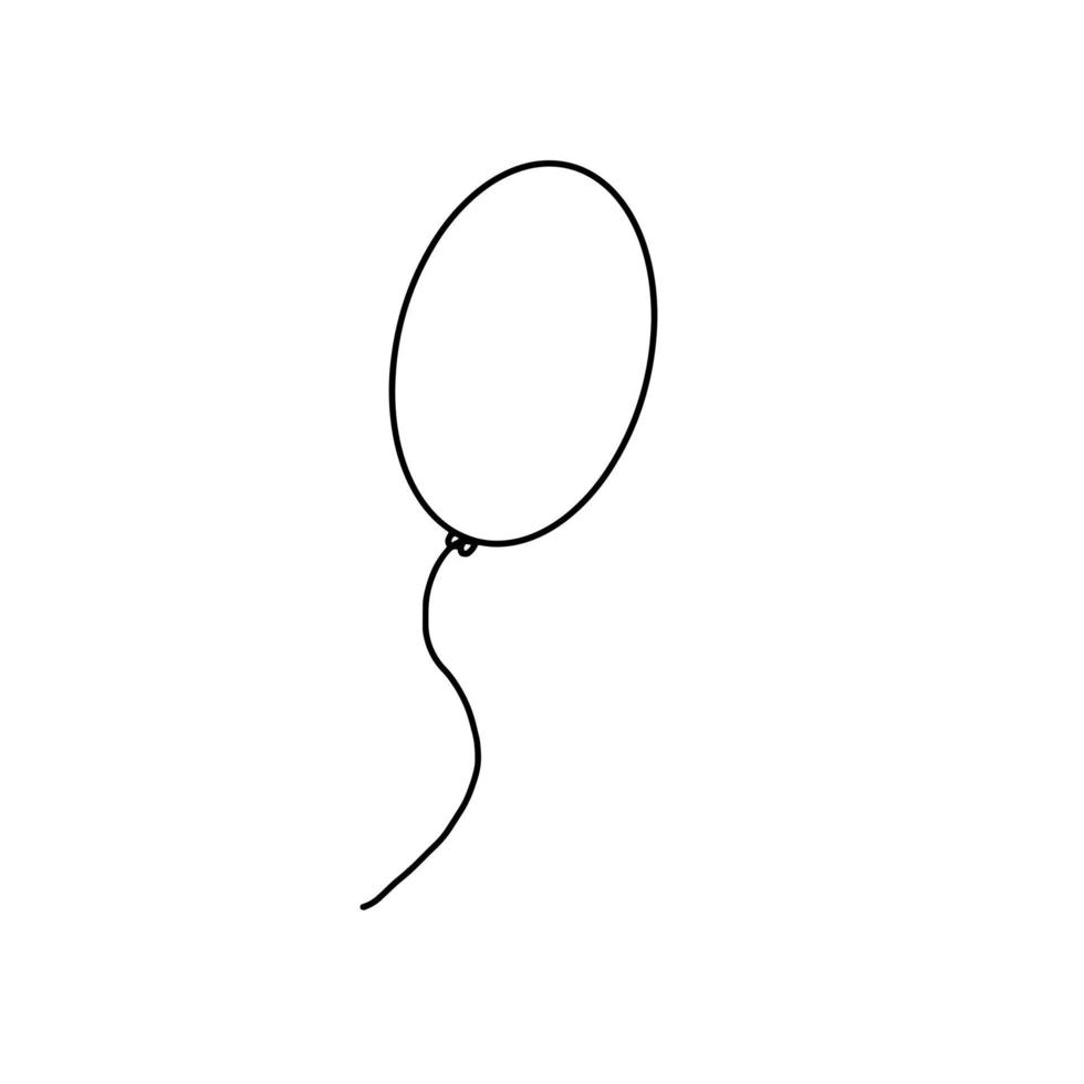 ballon geburtstagsfeier spaß glücklich handgezeichnetes gekritzel vektor
