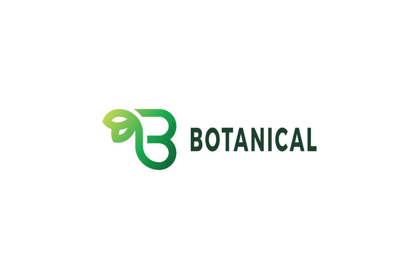bokstaven b botanisk grön företagslogotyp vektor