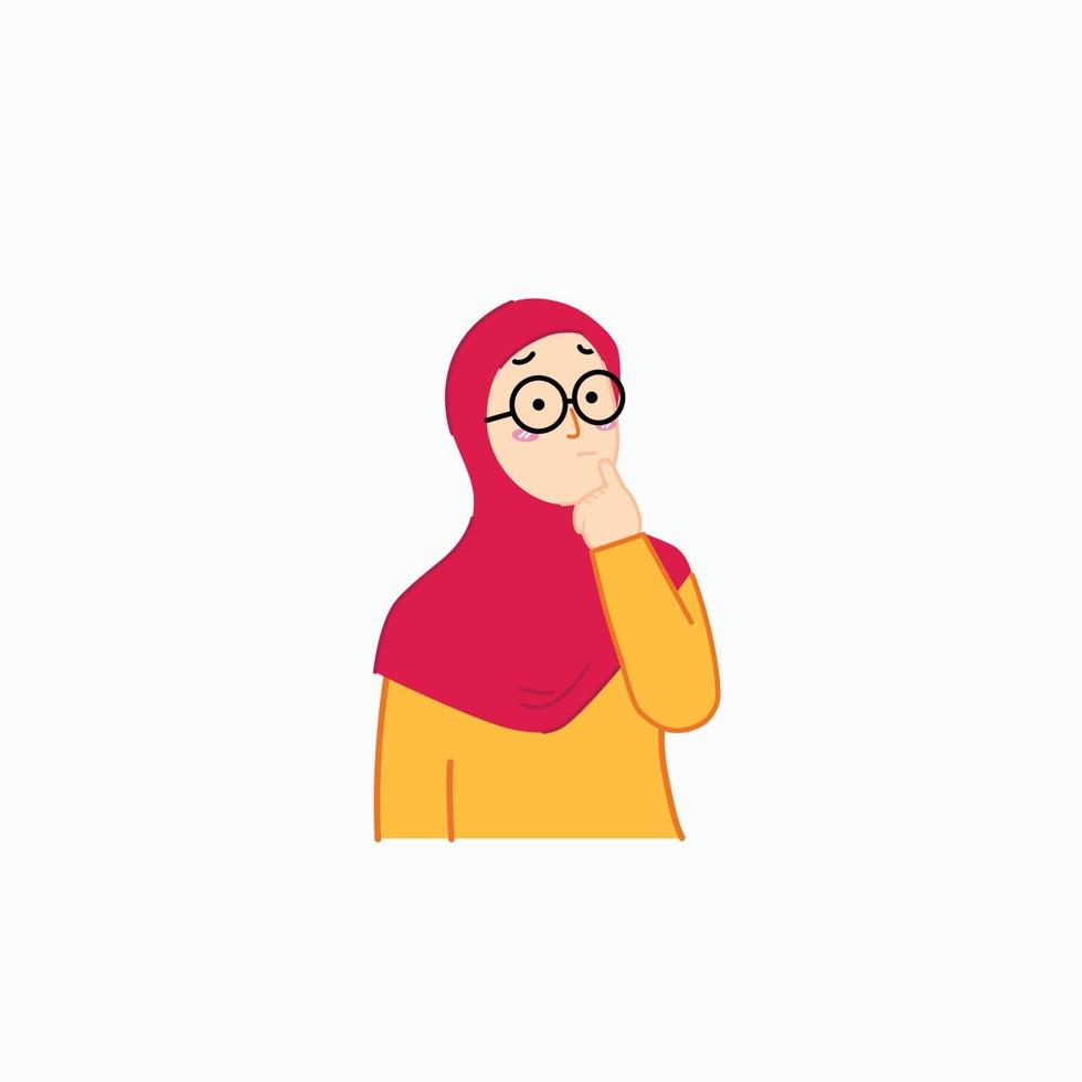 flicka hijab förvirrad gratis vektorillustration vektor