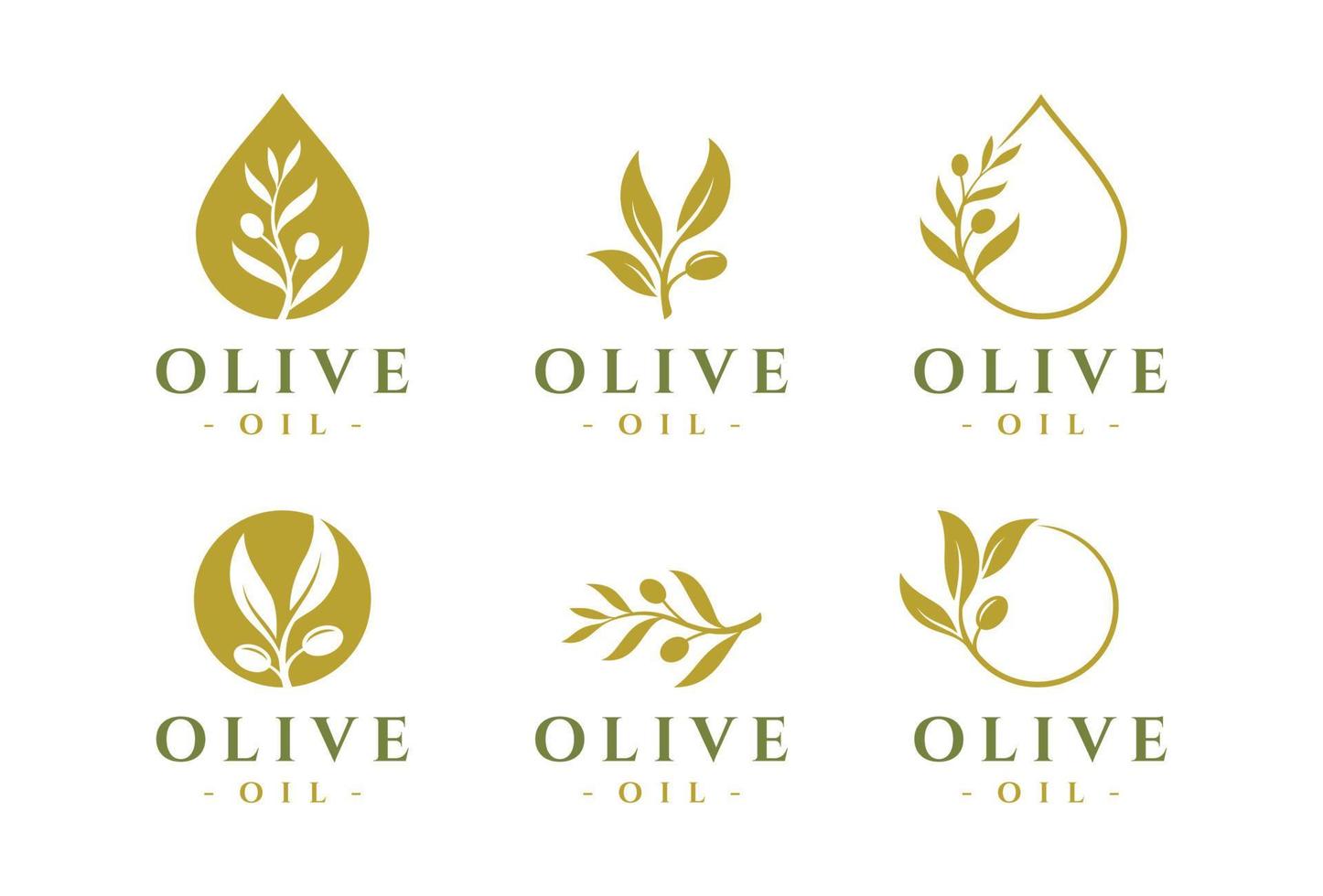 olivolja logotyp designmall set vektor