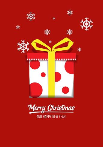 Weihnachtskarten-Geschenkbox-Papier-Schnitt-Art vektor