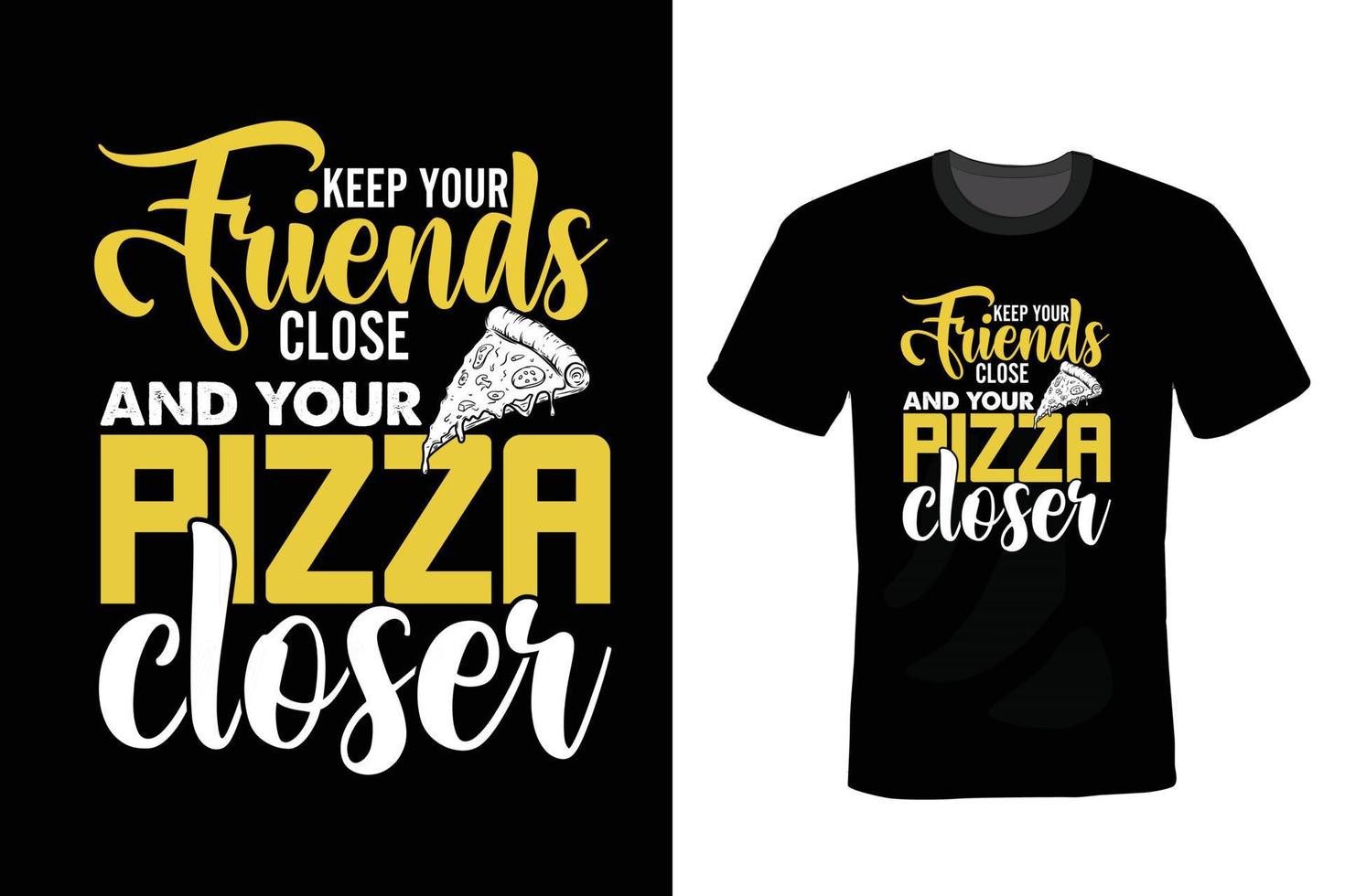 pizza t-shirt design, typografi, vintage vektor