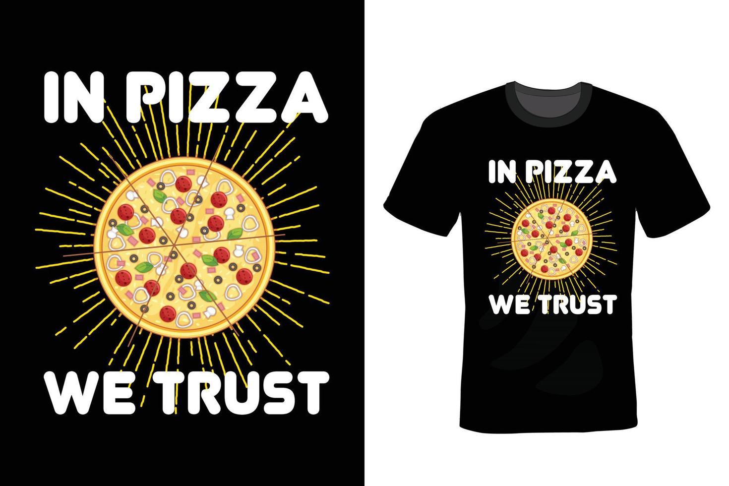 pizza t-shirt design, typografi, vintage vektor