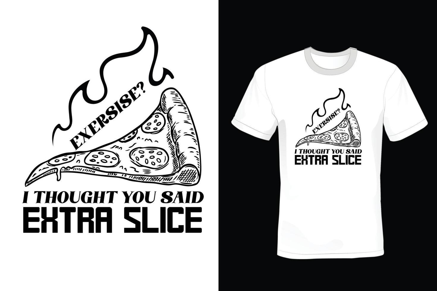 Pizza-T-Shirt-Design, Typografie, Vintage vektor