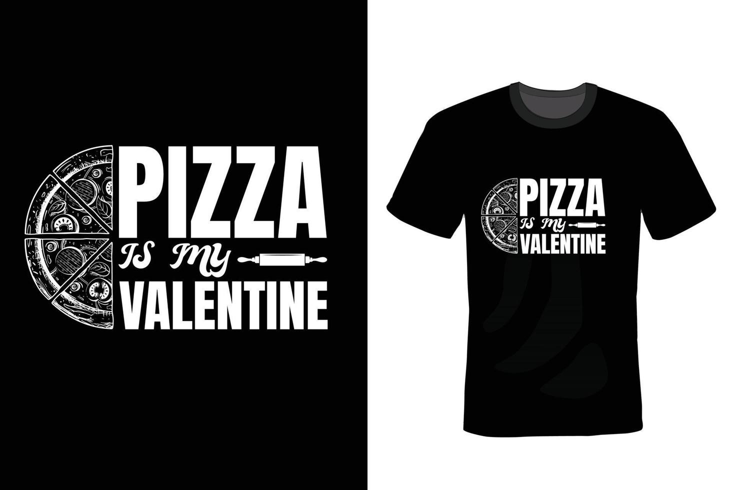 Pizza-T-Shirt-Design, Typografie, Vintage vektor