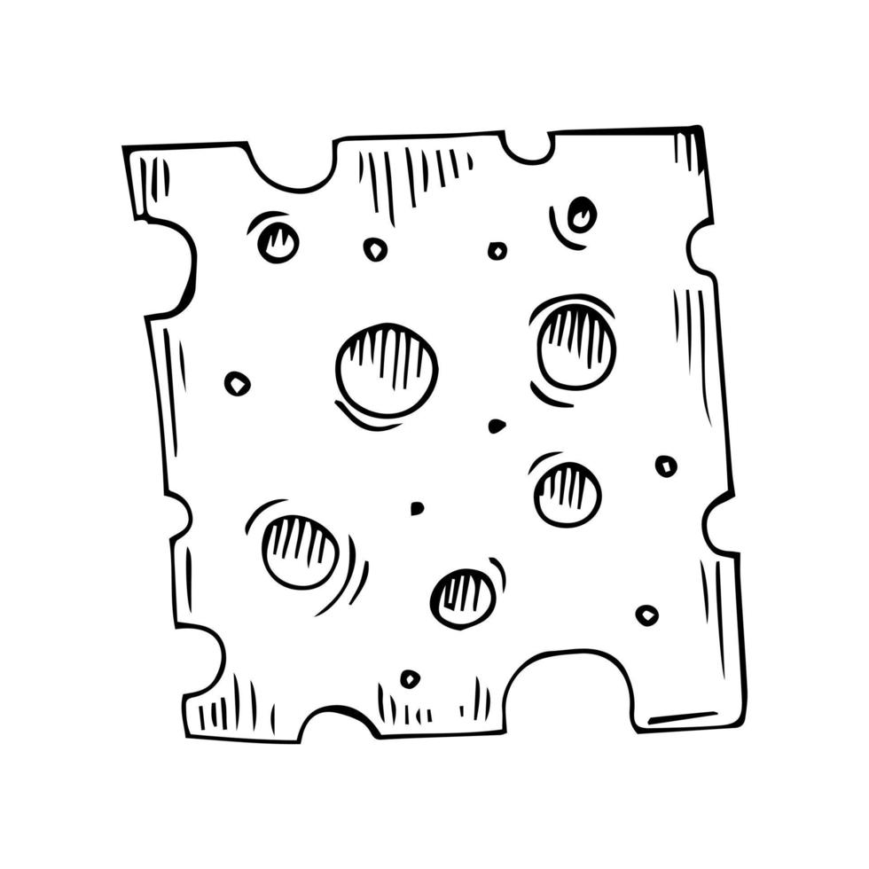 Symbol für Käsescheiben. einfache linie, skizzenillustrationselemente von milchproduktikonen für ui und ux, website oder mobile anwendung auf weißem hintergrund vektor