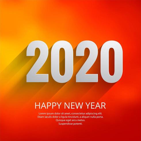 Leuchtorange 2020 Festivalhintergrund des neuen Jahres vektor