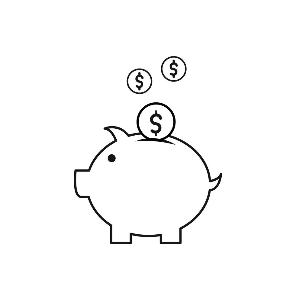 Sparschwein Symbol Geld sparen Design Vorlage Vektor Illustration Eps 10