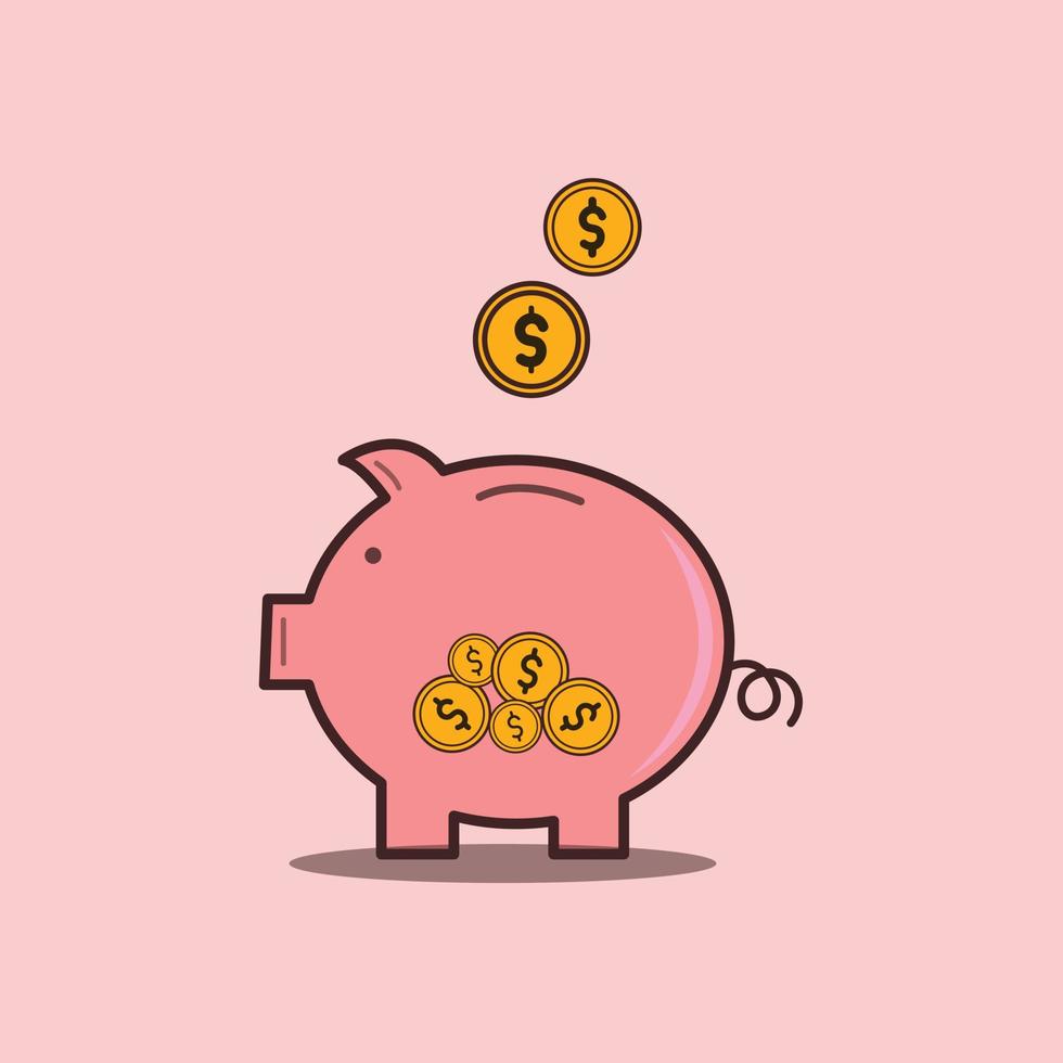 Sparschwein Symbol Geld sparen Design Vorlage Vektor Illustration Eps 10
