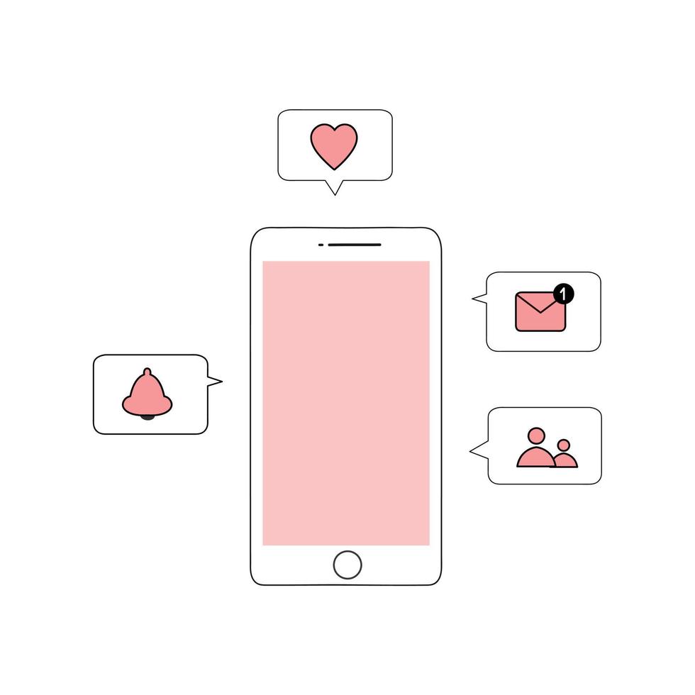 mobiltelefonikon smartphone och meddelandeikon som används vid design av webbplatser. vektor illustration