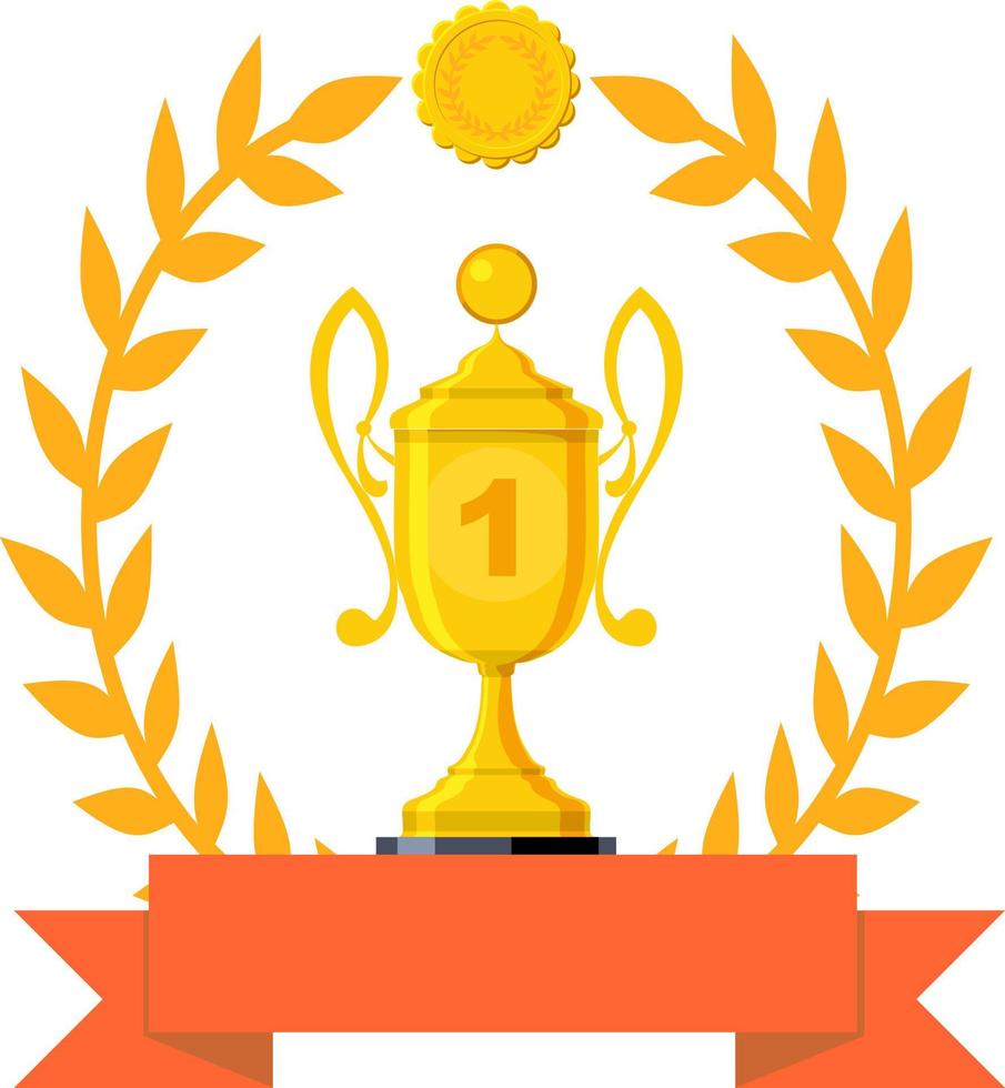 utmärkelse trofé golden cup vektor