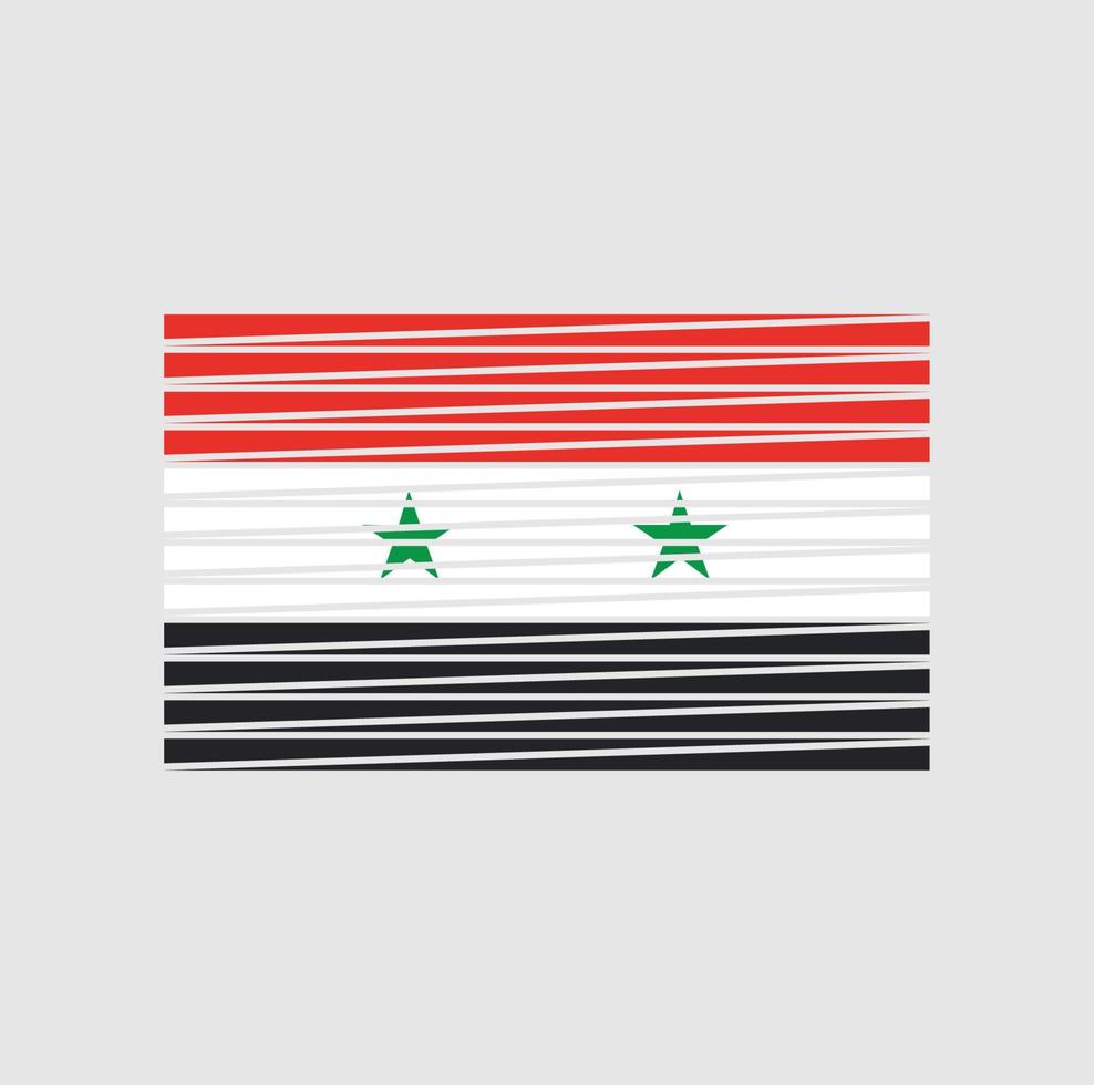 syrische Flaggenbürste. Nationalflagge vektor