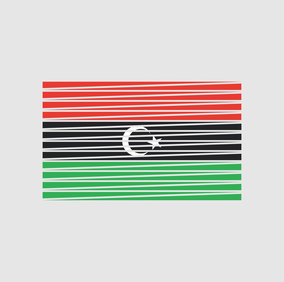 Bürste der libyschen Flagge. Nationalflagge vektor