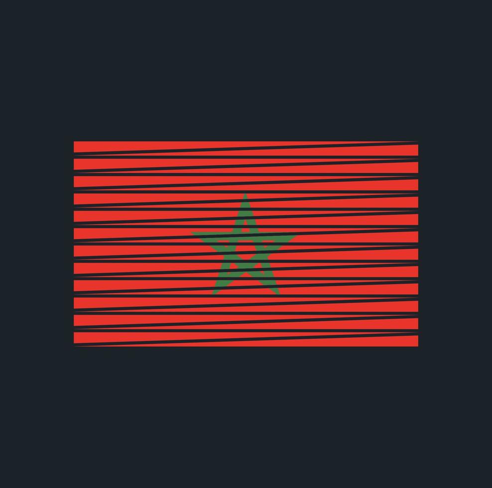 Marockos flagga borste. National flagga vektor